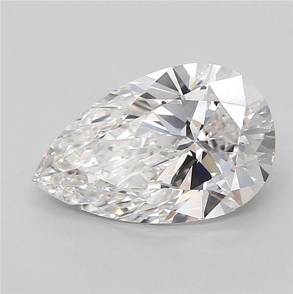 3.08ct F VS1 Rare Carat Ideal Cut Pear Lab Grown Diamond
