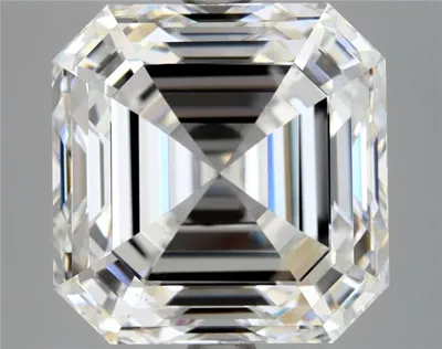 6.03ct F VS2 Rare Carat Ideal Cut Asscher Diamond