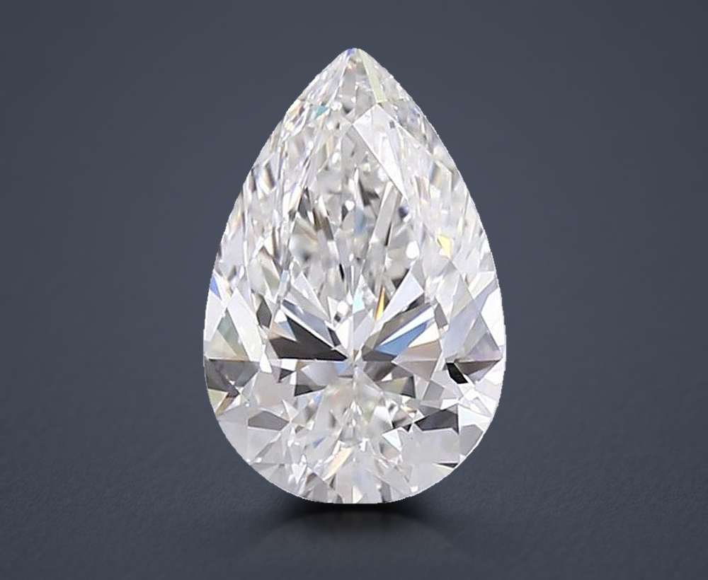 5.04ct F VS2 Rare Carat Ideal Cut Pear Lab Grown Diamond