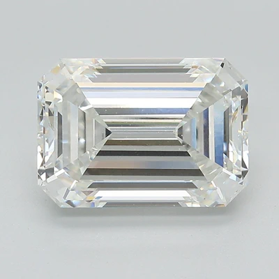 6.19ct F VVS2 Rare Carat Ideal Cut Emerald Lab Grown Diamond