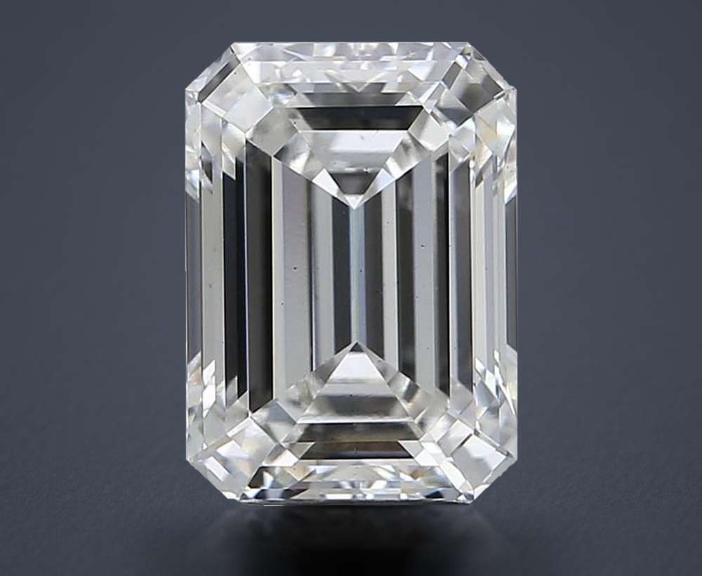 2.38ct F VS2 Rare Carat Ideal Cut Emerald Lab Grown Diamond