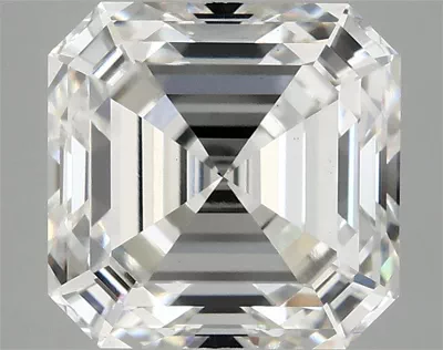 4.10ct F VS1 Very Good Cut Asscher Lab Grown Diamond
