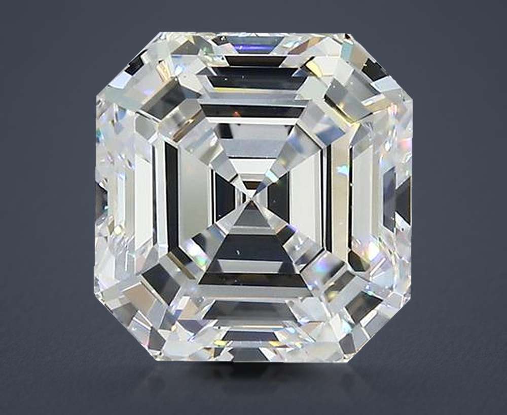 3.08ct D VS2 Rare Carat Ideal Cut Asscher Diamond