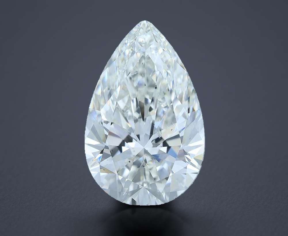 5.06ct H SI2 Rare Carat Ideal Cut Pear Diamond