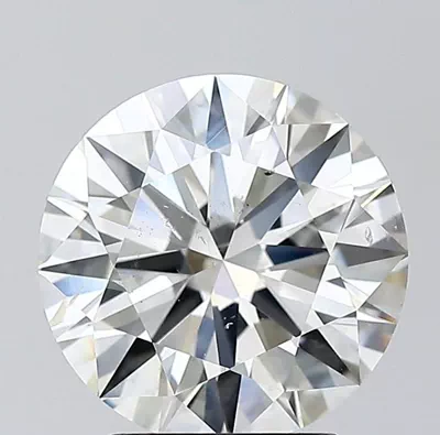 3.01ct I SI2 Rare Carat Ideal Cut Round Diamond
