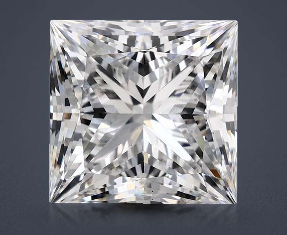 5.16ct F VS2 Rare Carat Ideal Cut Princess Lab Grown Diamond