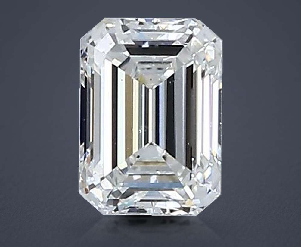 0.44ct F VS2 Rare Carat Ideal Cut Emerald Diamond