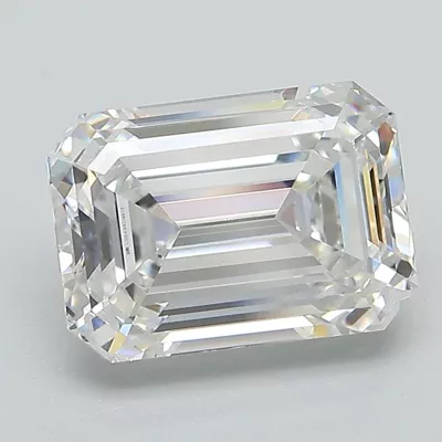 3.08ct F VVS2 Rare Carat Ideal Cut Emerald Lab Grown Diamond