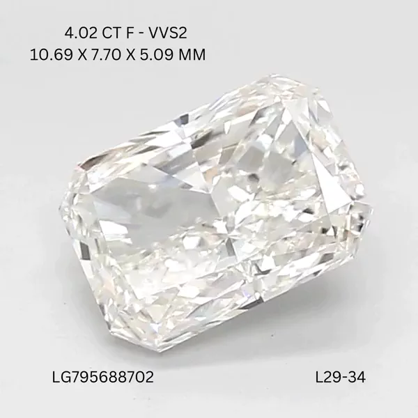 4.02 Carat · F · VVS2 Rare Carat Ideal Cut