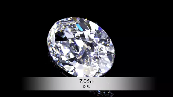 7.05 Carat · D · FL Rare Carat Ideal Cut