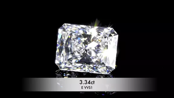 3.34 Carat · E · VVS1 Rare Carat Ideal Cut