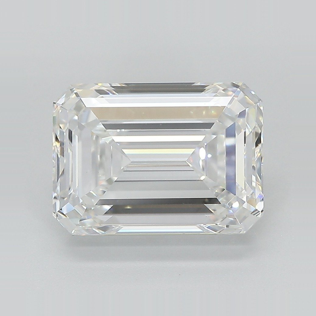 5.21ct F VS1 Rare Carat Ideal Cut Emerald Lab Grown Diamond