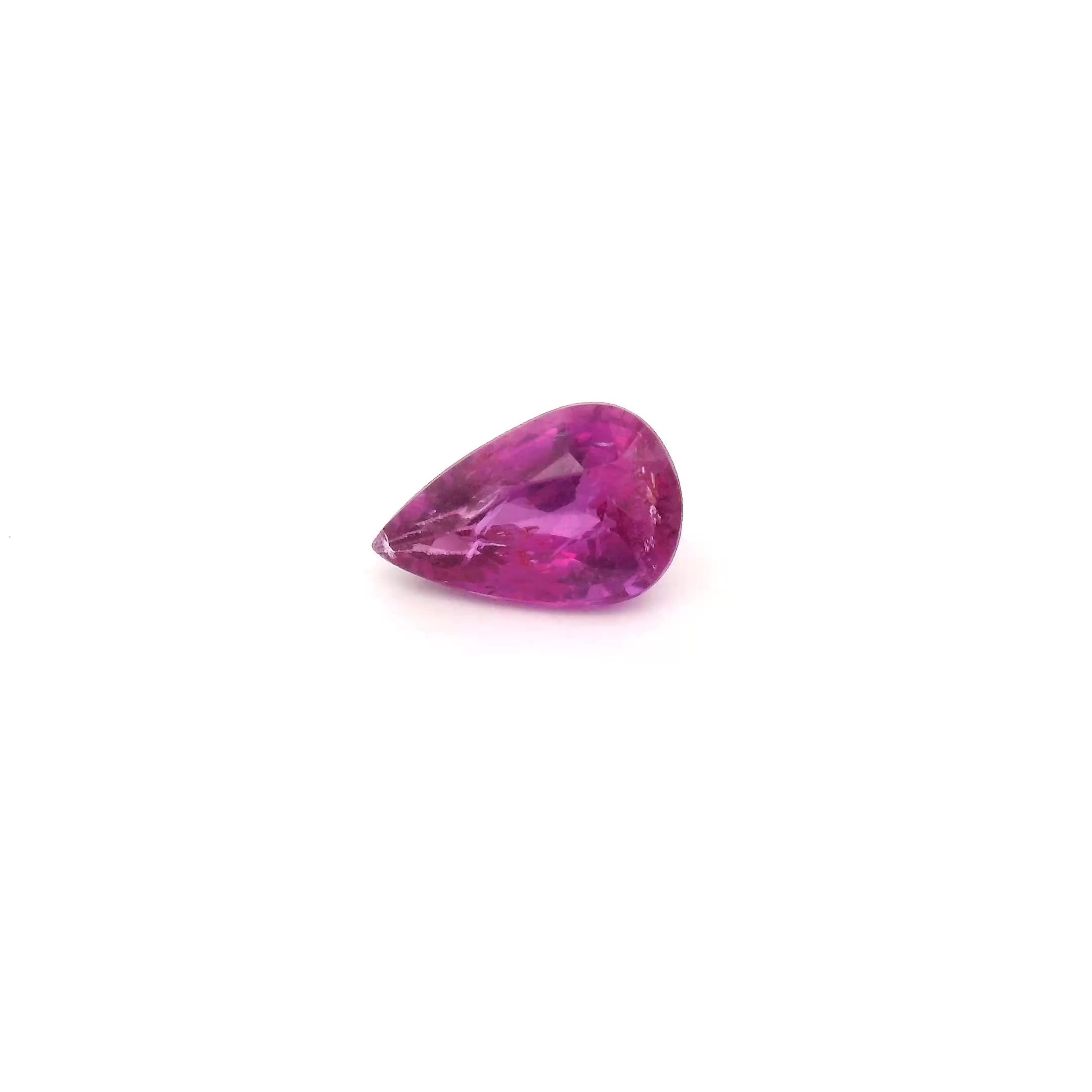 0.83 Carat Intense Red Pear Ruby