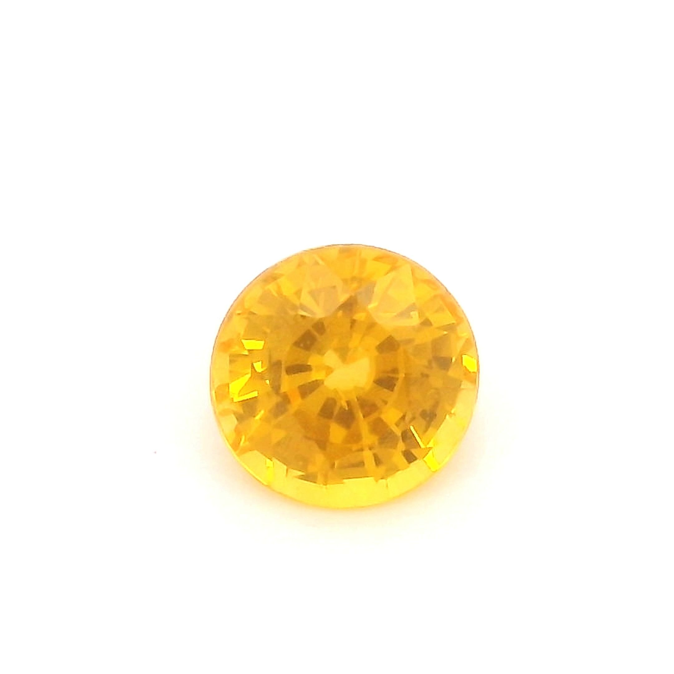 0.41 Carat Intense Yellow Round Sapphire