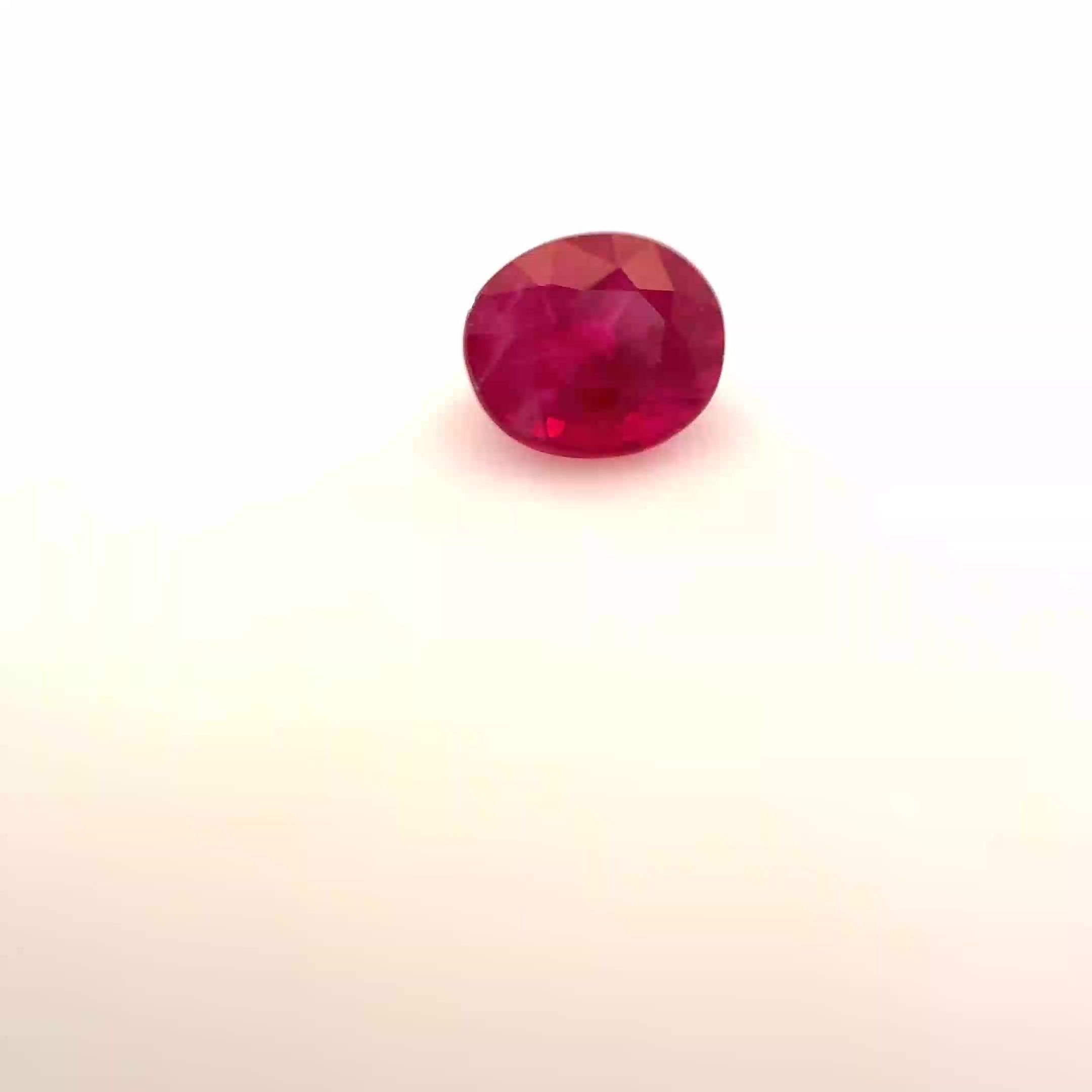 0.64 Carat Red Cushion Ruby
