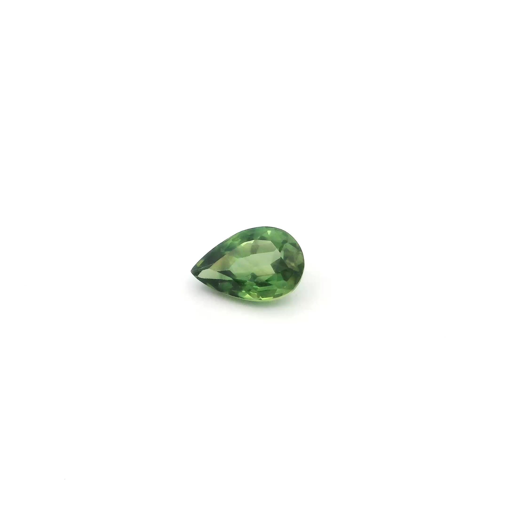 0.49 Carat Green Pear Sapphire