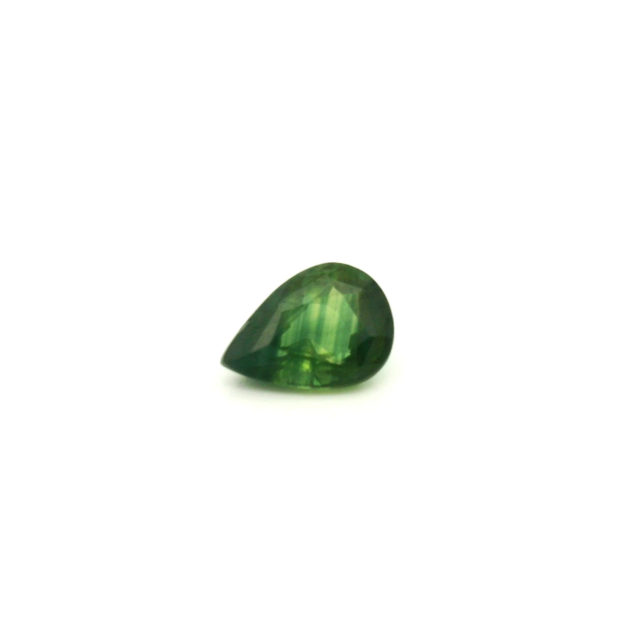 0.85 Carat Green Pear Sapphire