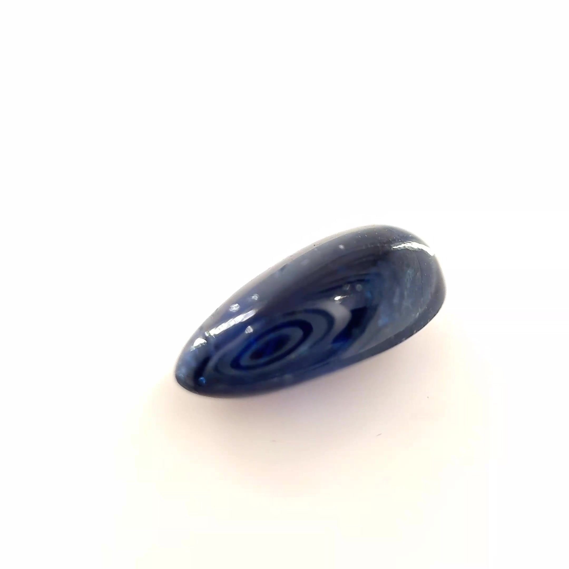 3.35 Carat Deep Blue Pear Sapphire
