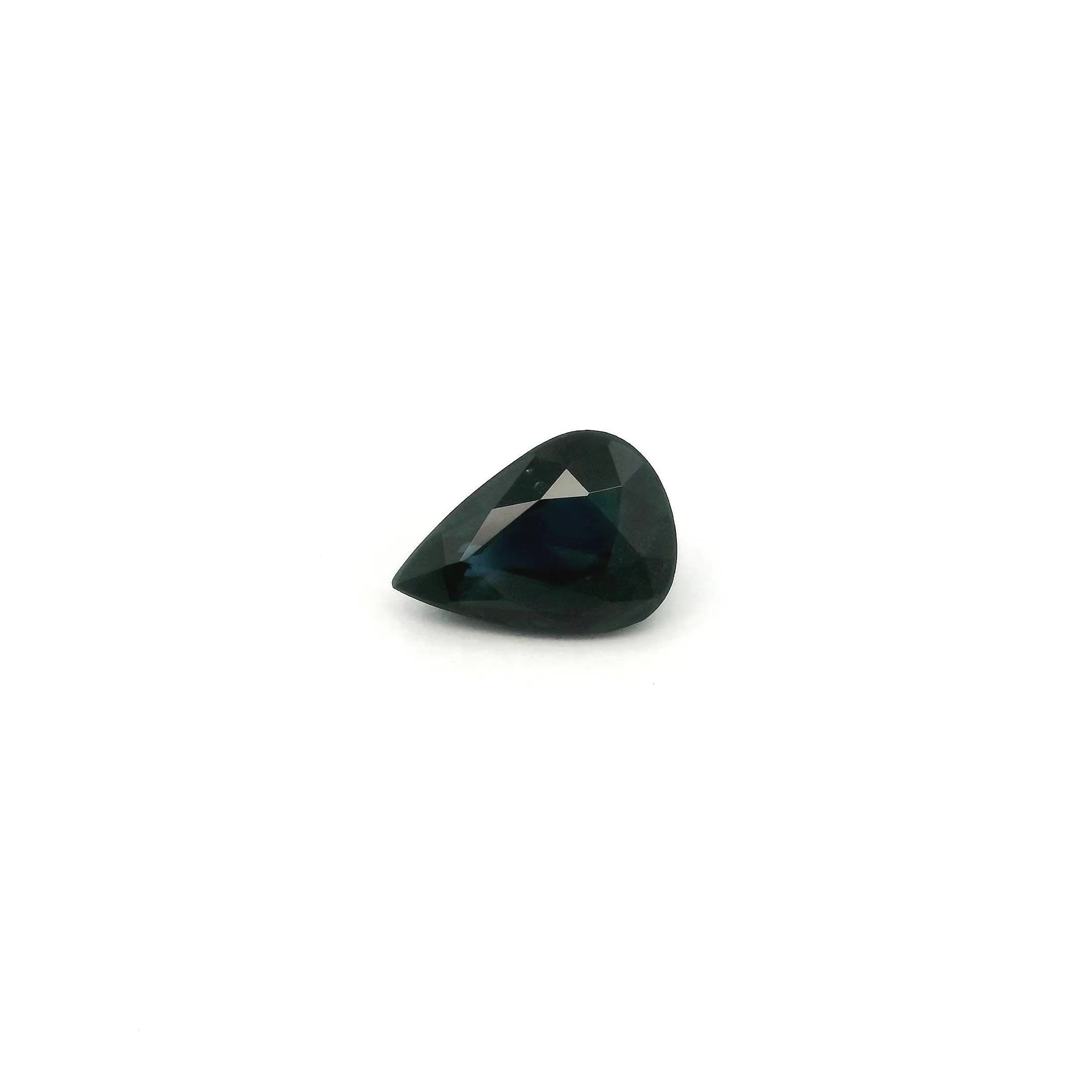 0.79 Carat Vivid Blue Pear Sapphire