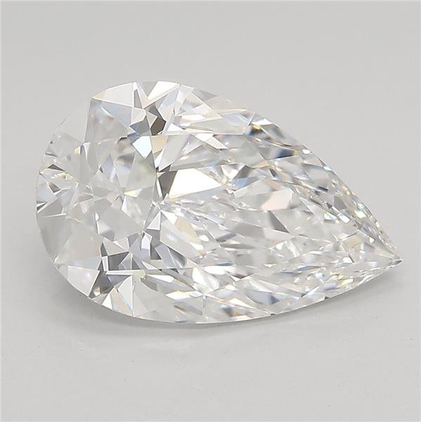 3.47ct E VVS2 Rare Carat Ideal Cut Pear Lab Grown Diamond