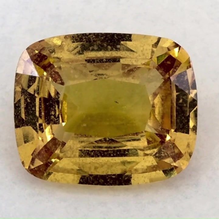 4.53 Carat Yellow Cushion Sapphire