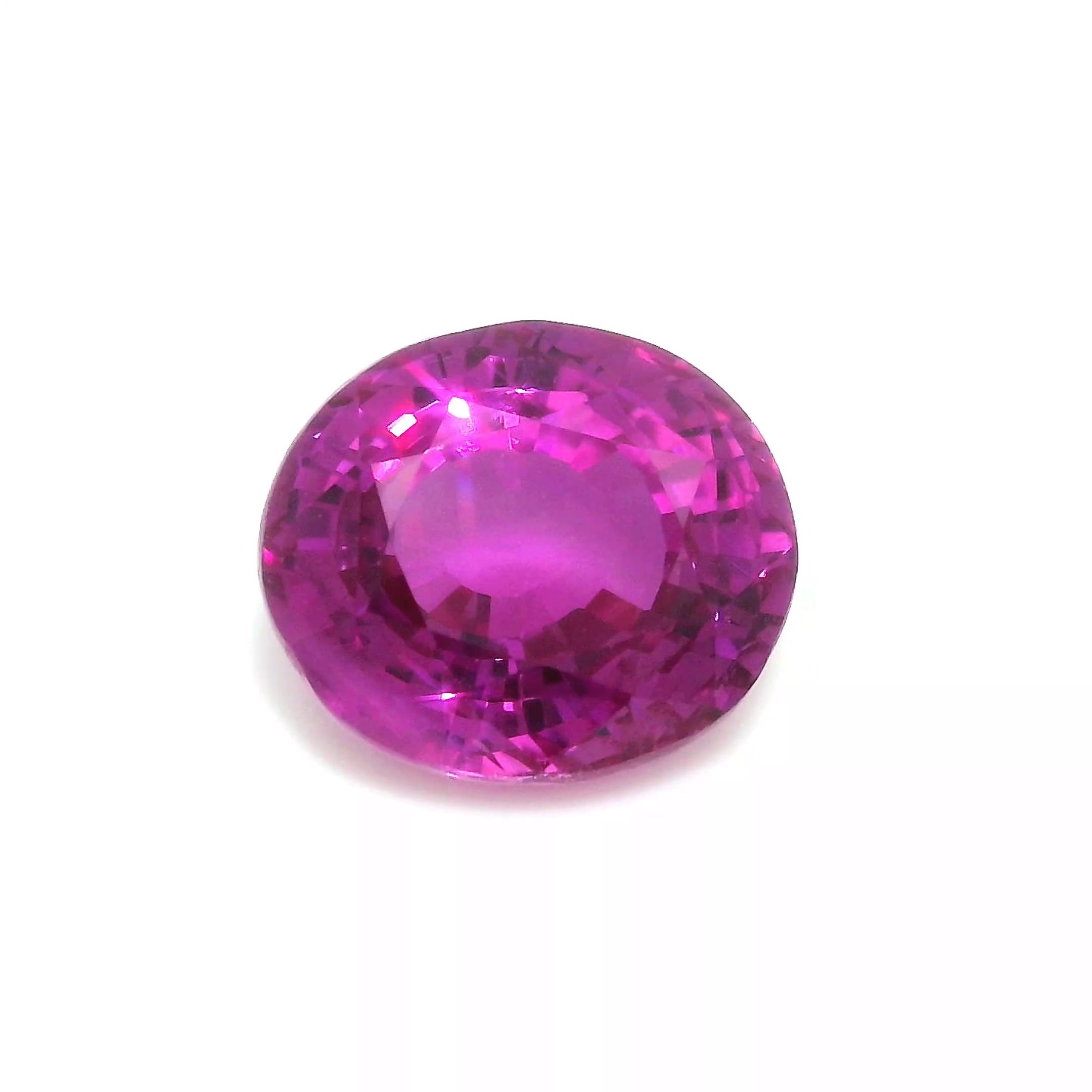 3.58 Carat Intense Pink Oval Sapphire