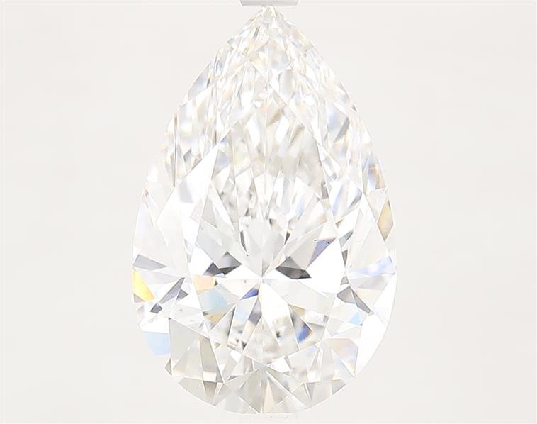 5.02ct F VS2 Rare Carat Ideal Cut Pear Lab Grown Diamond