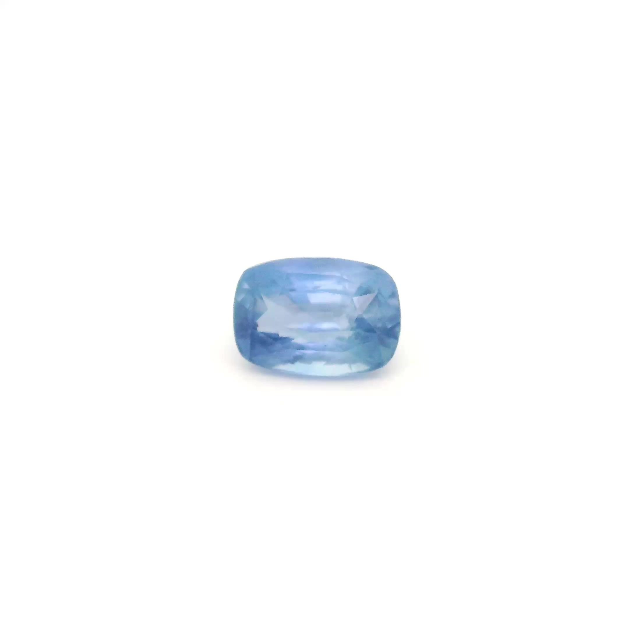 1.81 Carat Light Blue Cushion Sapphire