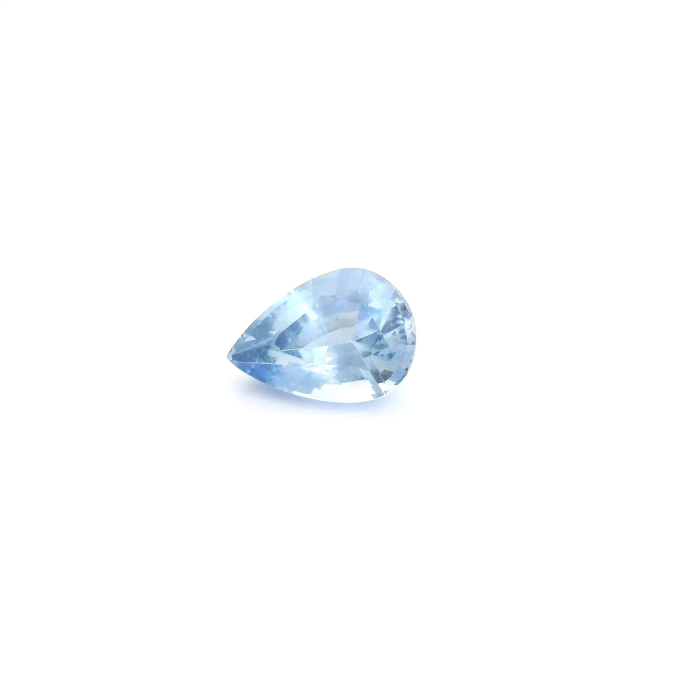 0.81 Carat Light Blue Pear Sapphire