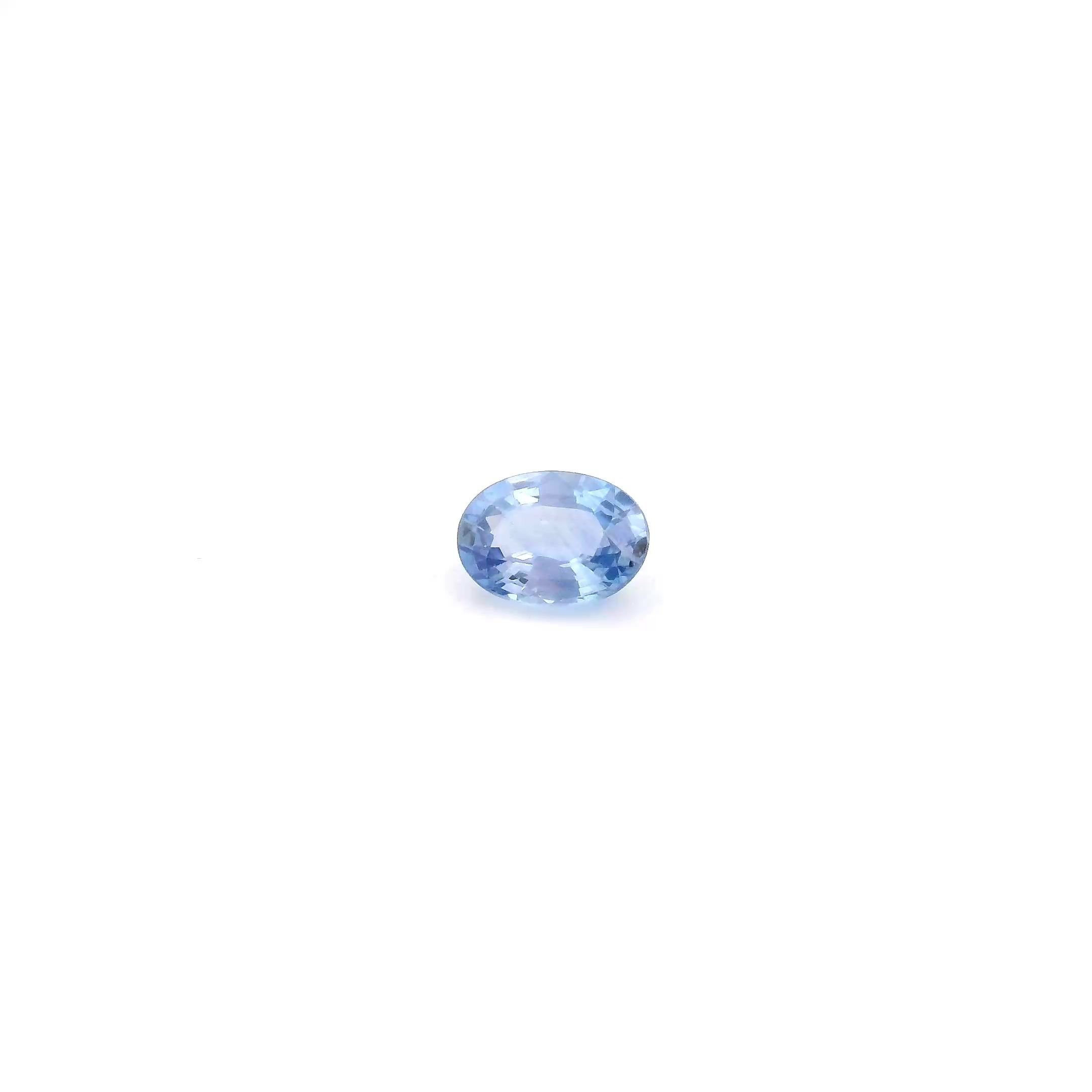 0.96 Carat Light Blue Oval Sapphire