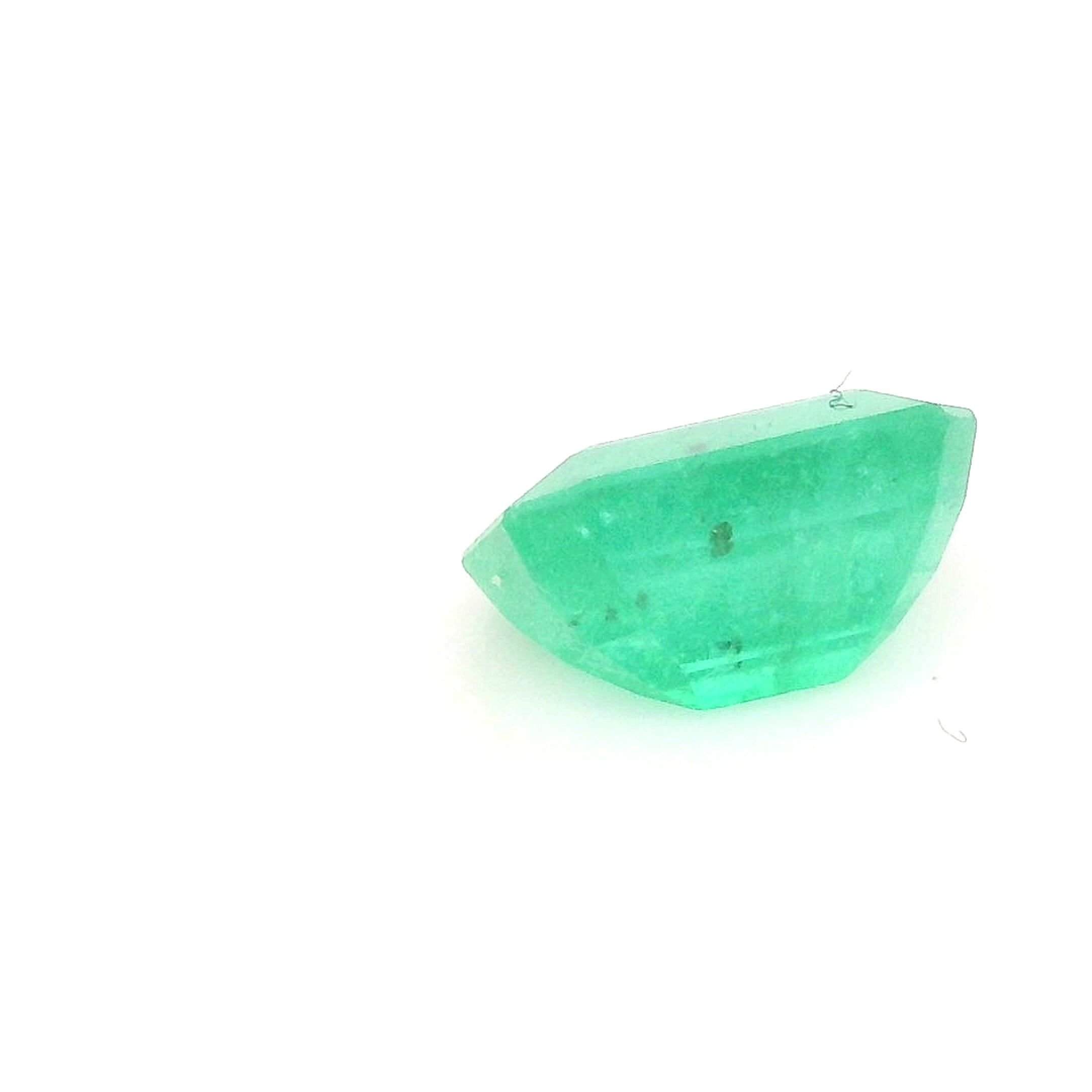 0.58 Carat Light Green Emerald-Cut Emerald