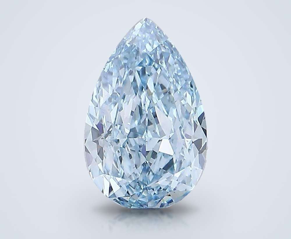 1.46 Ct. Fancy Vivid Blue Pear Lab Diamond