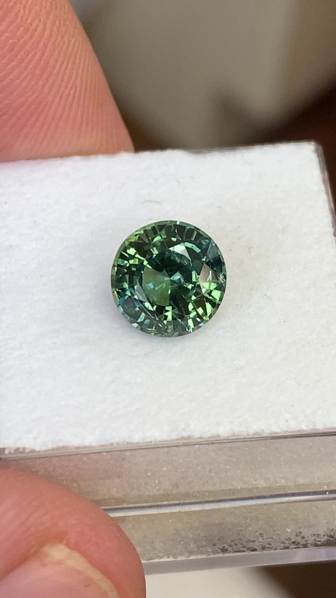 2.69 Carat Green Round Sapphire