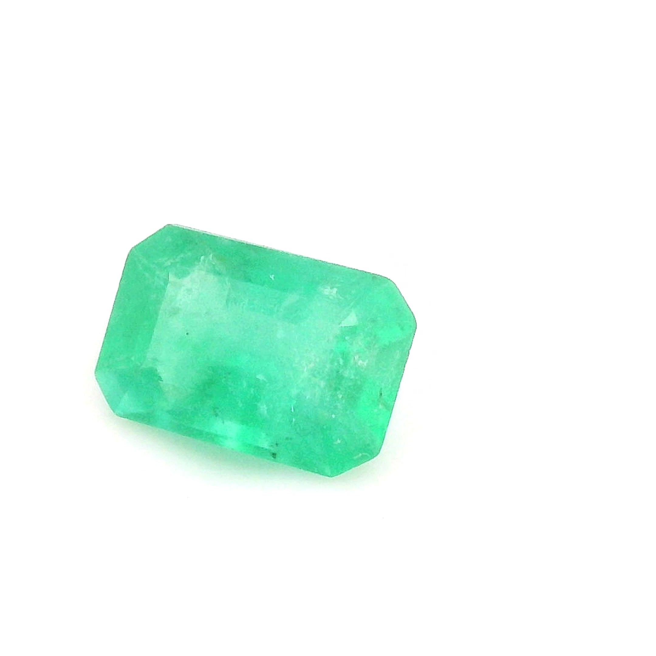 0.47 Carat Light Green Emerald-Cut Emerald