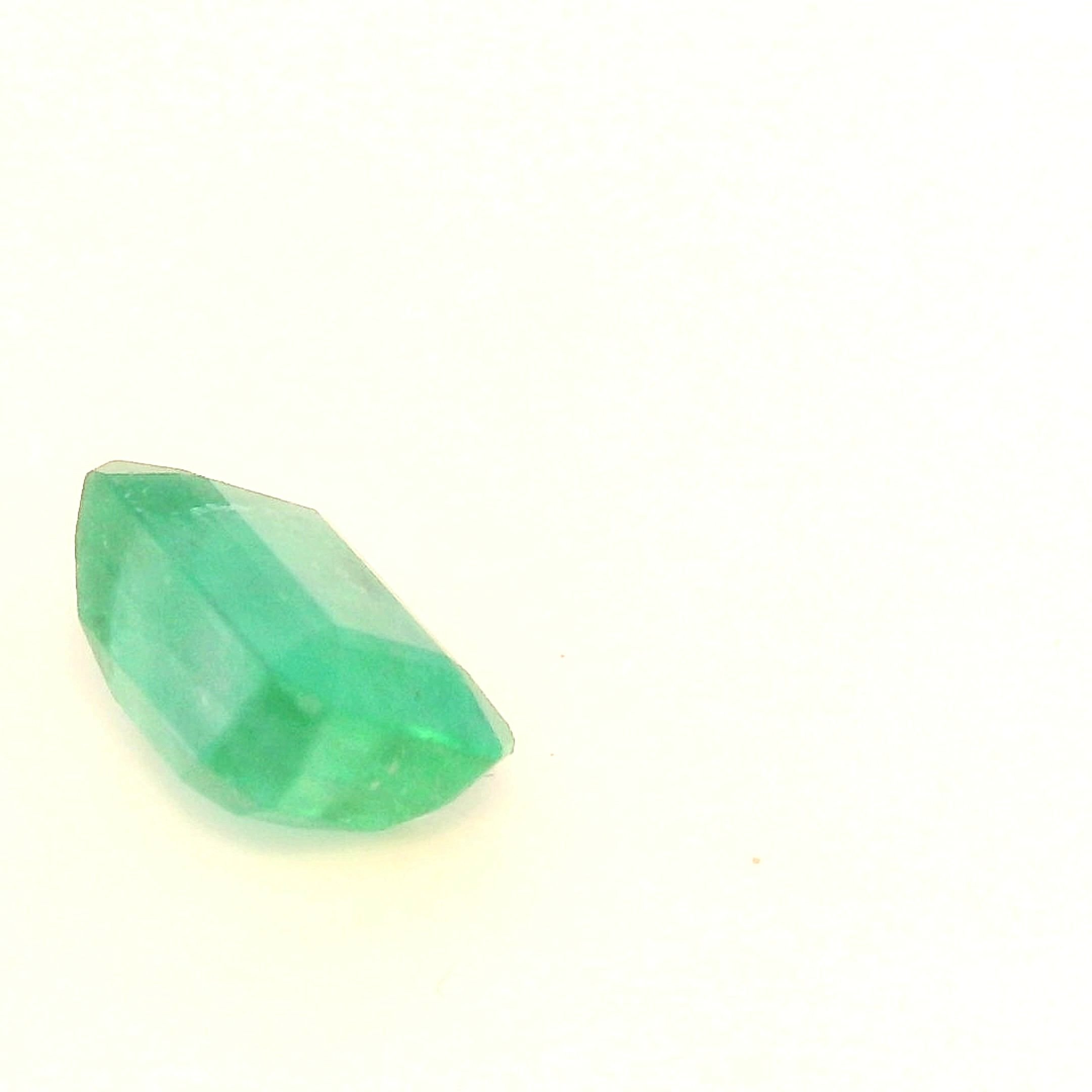 0.62 Carat Light Green Emerald-Cut Emerald