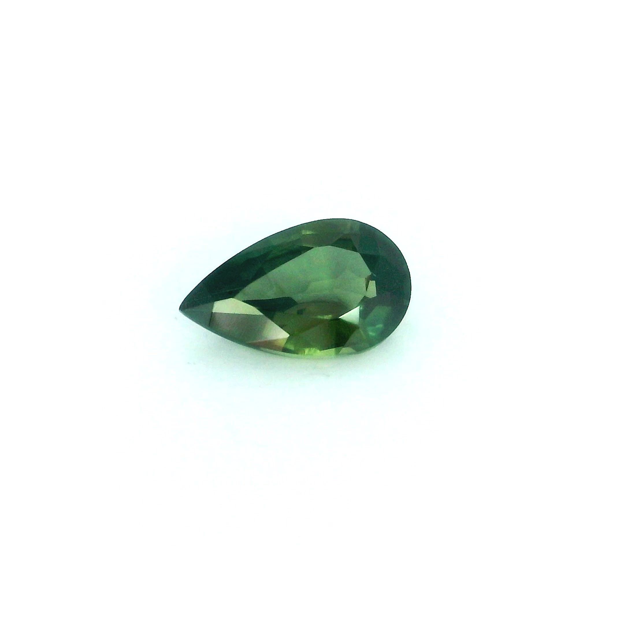 0.69 Carat Green Pear Sapphire