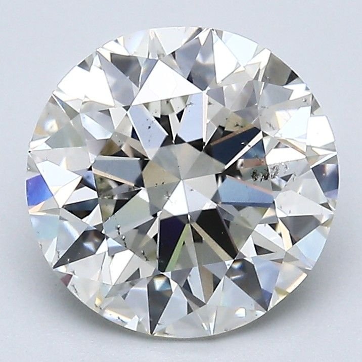 3.01ct J SI2 Rare Carat Ideal Cut Round Diamond