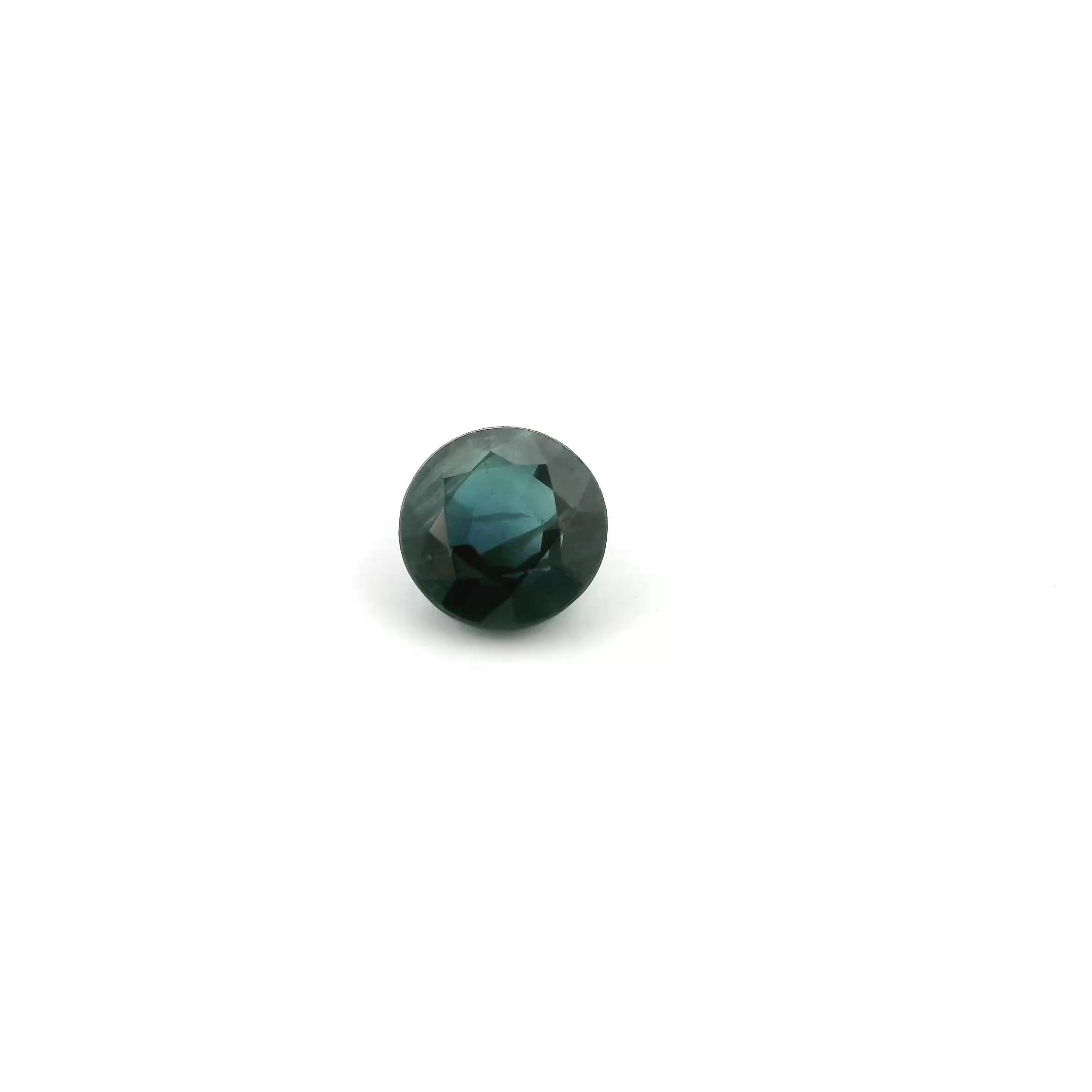 0.61 Carat Deep Blue Round Sapphire