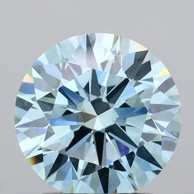1.54 Ct. Fancy Vivid Blue Round Lab Diamond