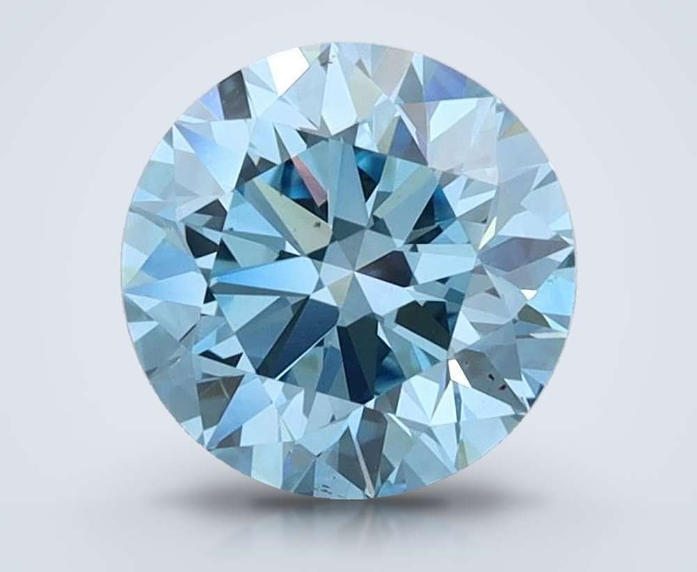 1.52 Ct. Fancy Vivid Blue Round Lab Diamond