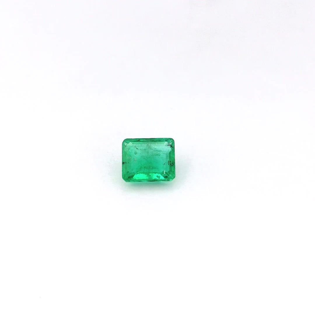 0.61 Carat Intense Green Emerald-Cut Emerald