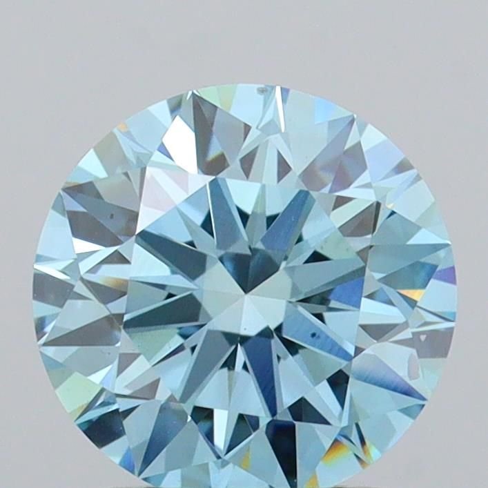 1.57 Ct. Fancy Vivid Blue Round Lab Diamond