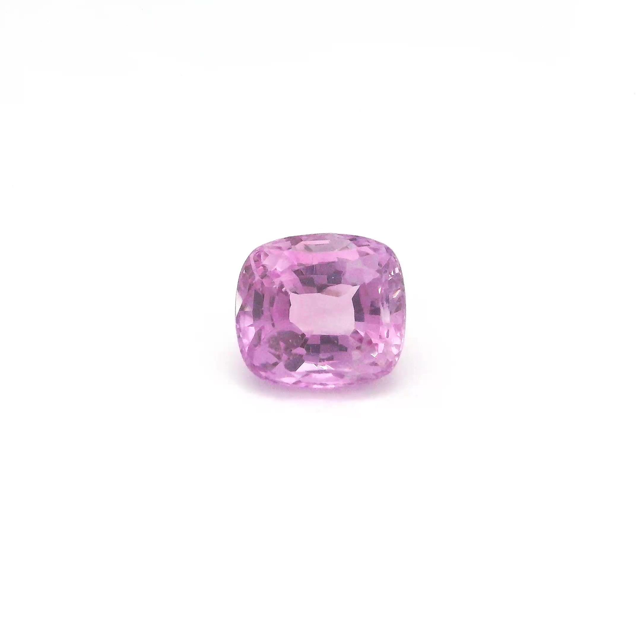 1.82 Carat Pink Cushion Sapphire