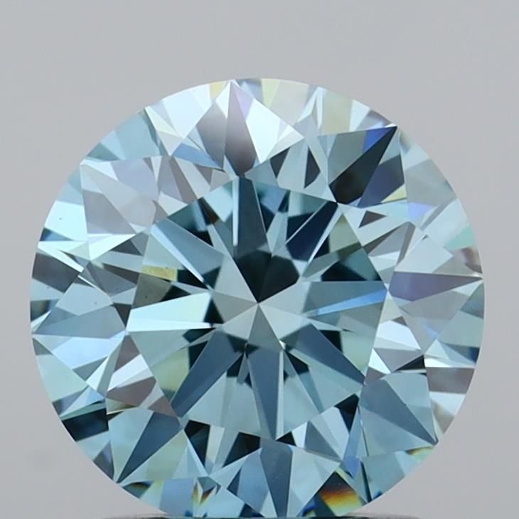1.55 Ct. Fancy Vivid Blue Round Lab Diamond