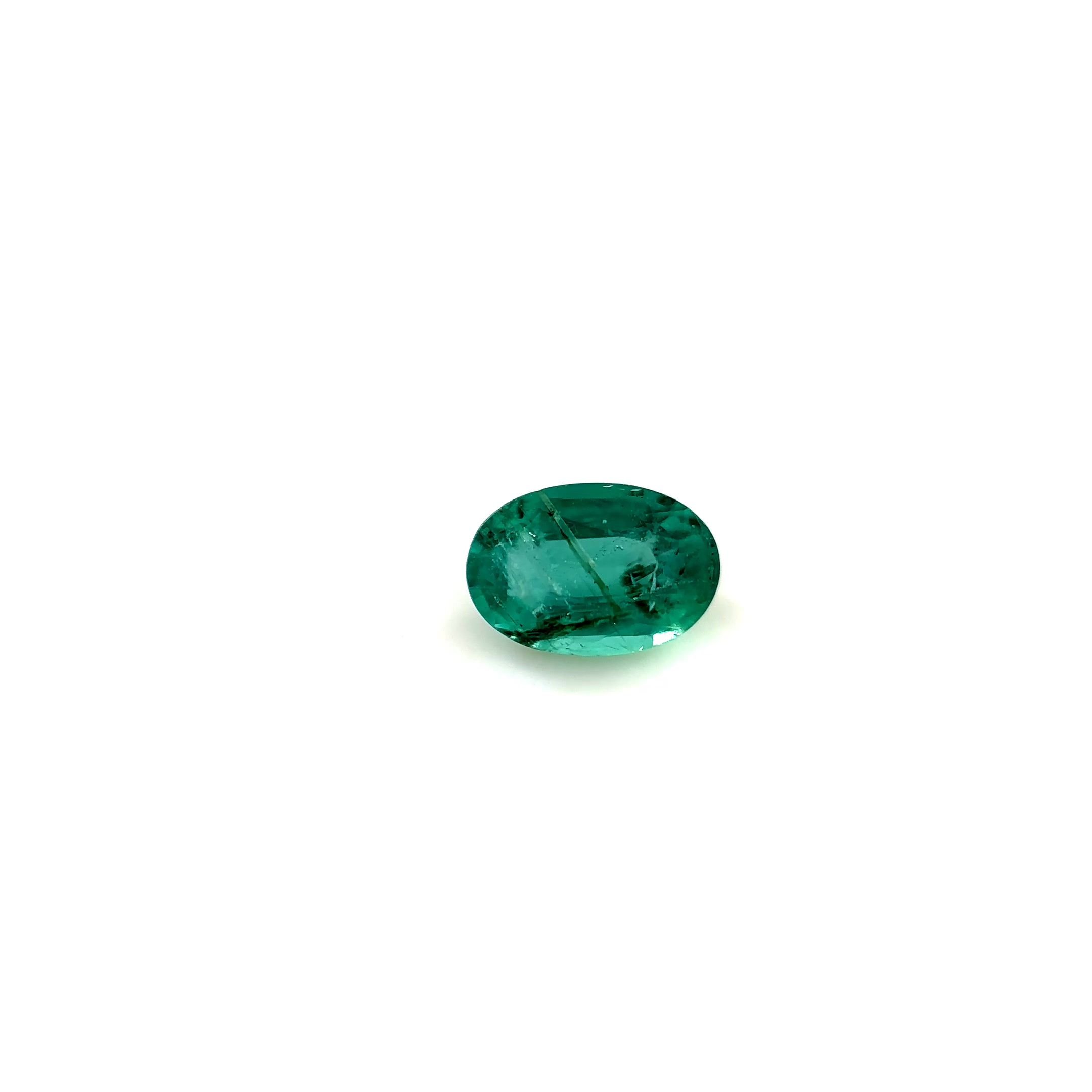 0.43 Carat Vivid Green Oval Emerald