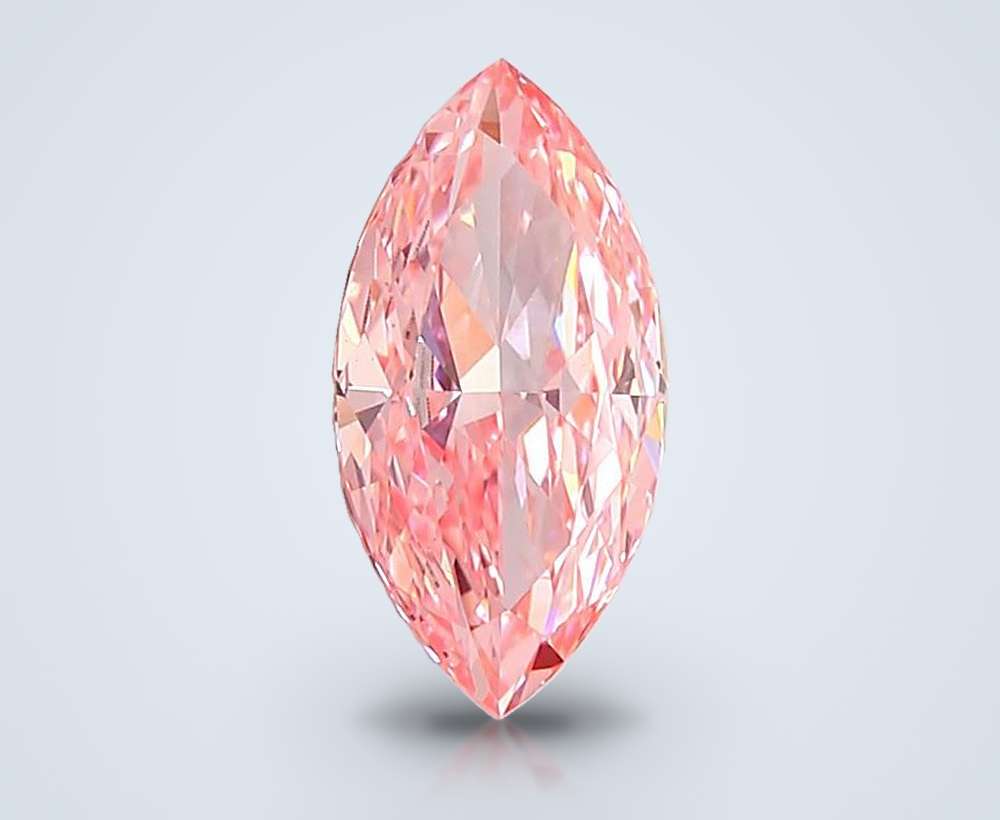 1.48 Ct. Fancy Vivid Pink Marquise Lab Diamond