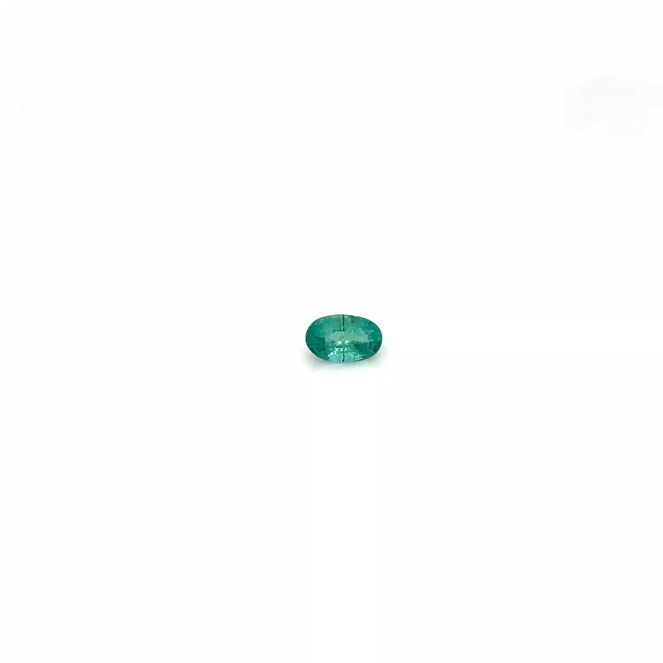 0.37 Carat Vivid Green Oval Emerald