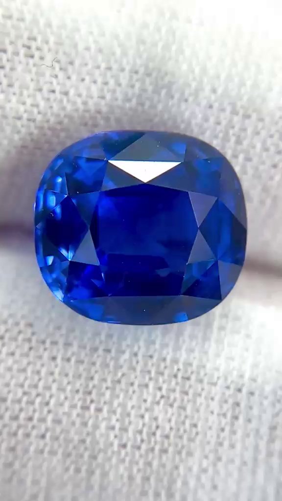 8.06 Carat Blue Cushion Sapphire