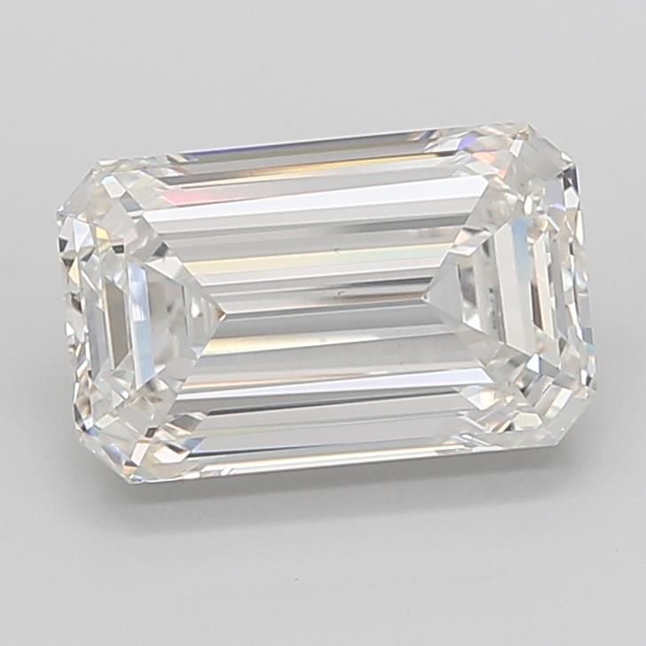 7.08ct F VVS2 Rare Carat Ideal Cut Emerald Lab Grown Diamond