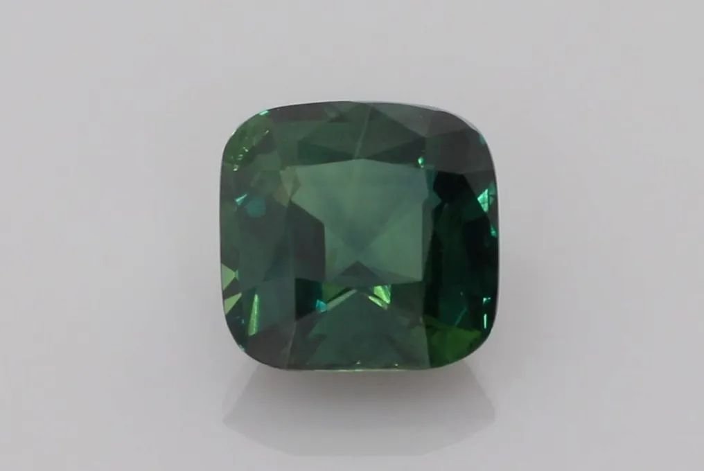 2.05 Carat Vivid Teal Cushion Sapphire